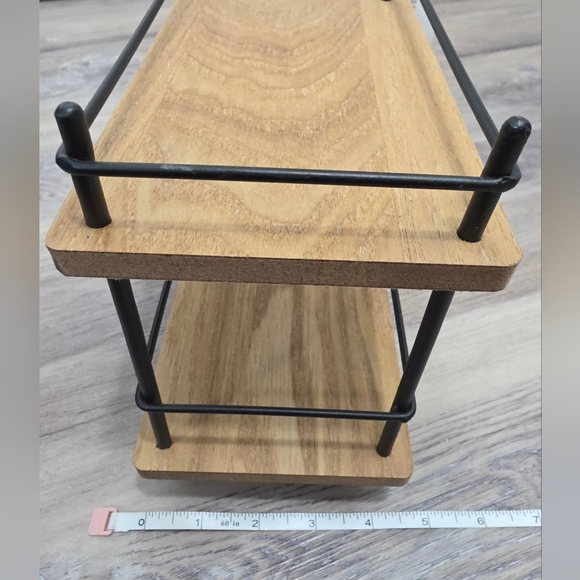 Mini Coffee Bar Cart Two-Tier Wood & Metal Countertop Organizer - New with Tag - Picture 6 of 8